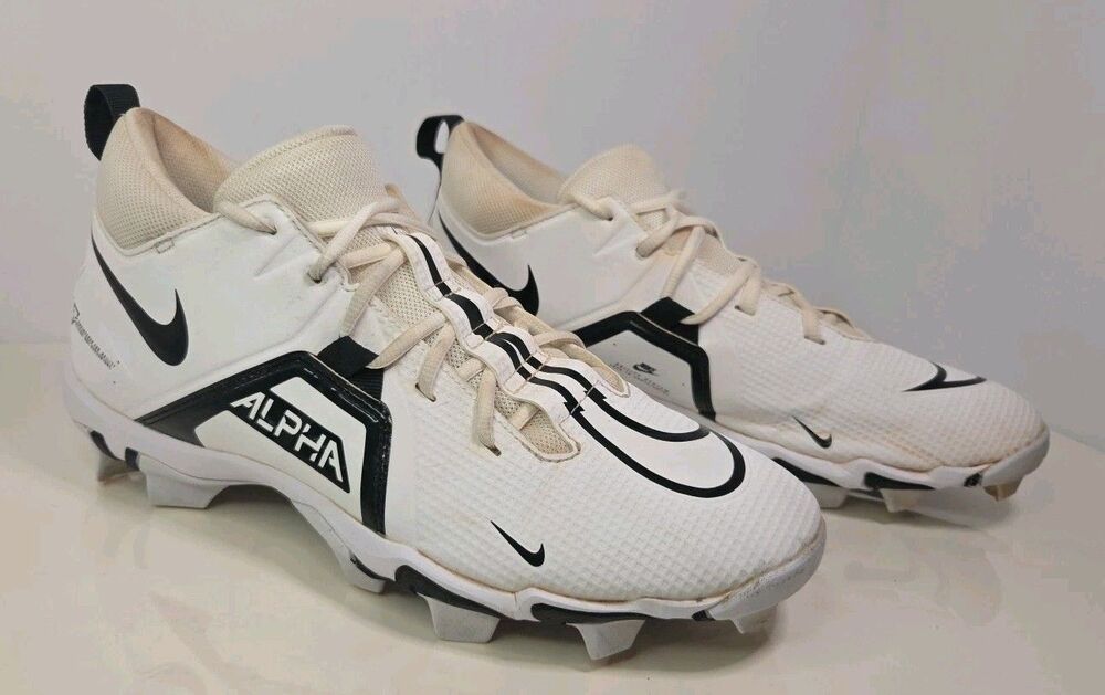 Nike Alpha Menace 3 Shark White Low Top Men's Football Cleats CV0582-100 Sz 11